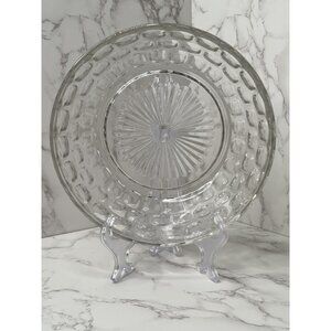 Vintage Federal Glass Clear Glass Thumbprint Bowl “Yorktown" Depression Era 8”